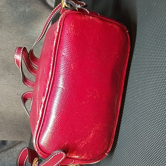 LANCEL PARIS Made in FRANCE Red Leather Backpack Vintage Distressed Zipper - Picture 16 of 16